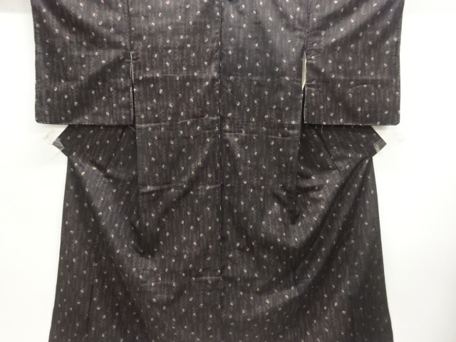 JAPANESE KIMONO / ANTIQUE KIMONO / TAISHO ROMAN STYLE / SILK / MEISEN / WOVEN LEAVES